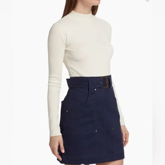 NWT$368 VERONICA BEARD Morrisey Contrast Belted Mini Dress M (8-10) - Picture 1 of 16
